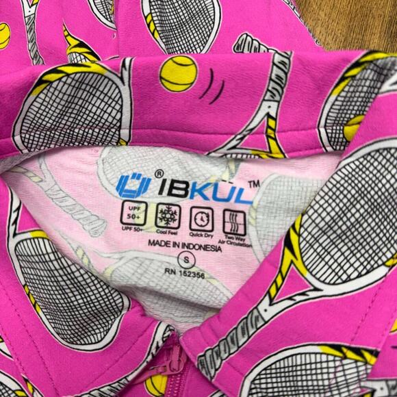 Ibkul Sleeveless Zip Polo Shirt Pink Small Tennis - Picture 3 of 10